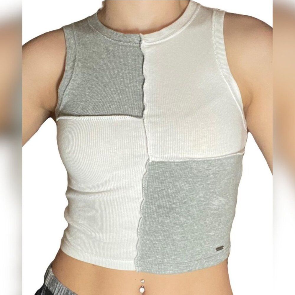 Hollister Crop Top - Gray White, XL, NWOT